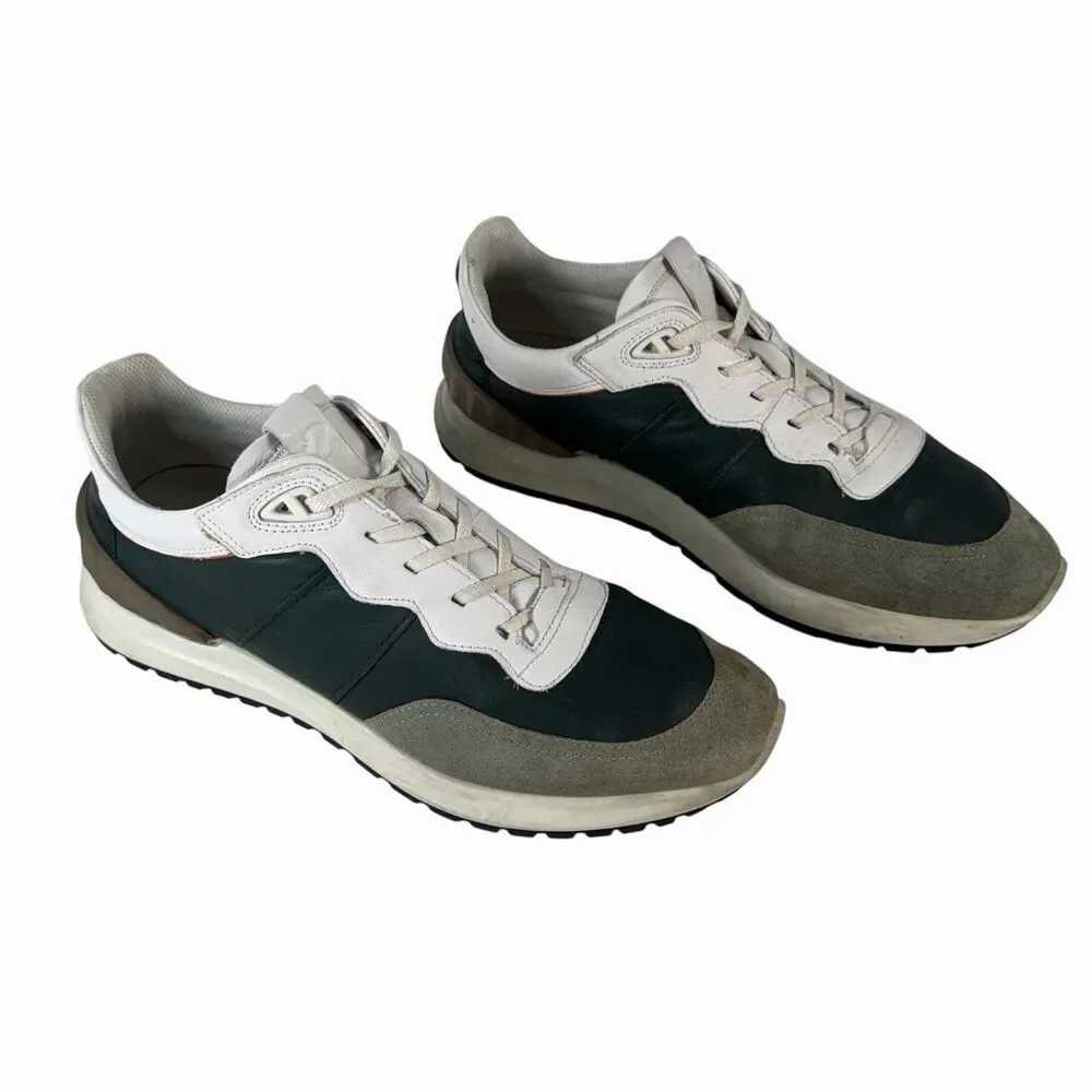 ECCO Men's ASTIR Retro Sneaker EU 46 US 12-12.5 Leather Green White